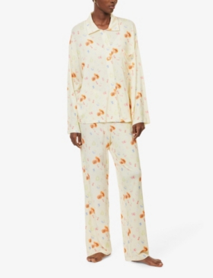 DJERF AVENUE: Go Slow Fruit-Print Stretch-Woven Pyjama Bottoms