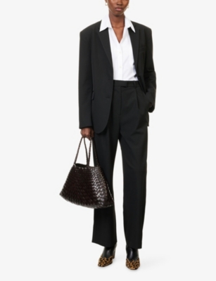 Djerf Avenue Womens  Breezy Relaxed-fit Cotton-poplin Shirt In White