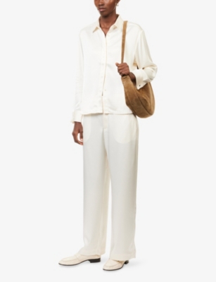 DJERF AVENUE: Satin Wide-Leg Woven Trousers