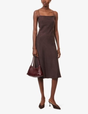 DJERF AVENUE: Dream Shoulder-Straps Woven Midi Dress