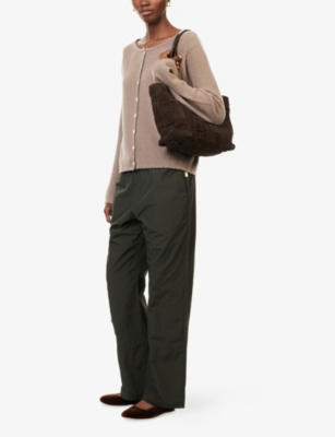 Djerf Avenue Womens  Sporty Wide-leg Woven Trousers In Green