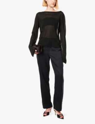 DJERF AVENUE: Bateau Long-Sleeve Knitted Top