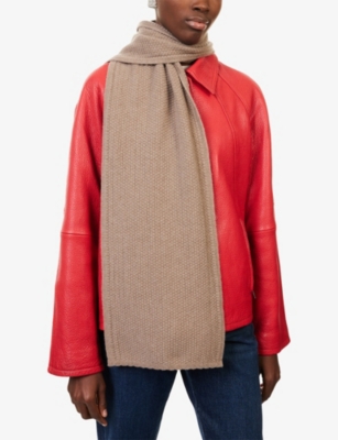 Djerf Avenue Womens Amorini Wool Scarf Mol In Brown