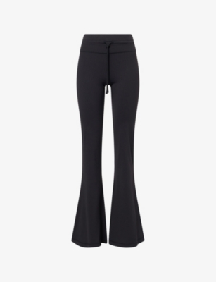 Lululemon Womens Black Groove Ultimate Flared Stretch-rib Leggings