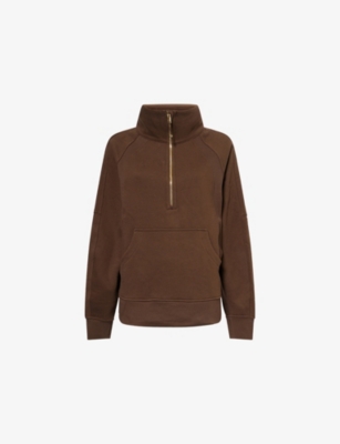 Womens Lululemon Scuba Half-Zip Cotton-Jersey Top