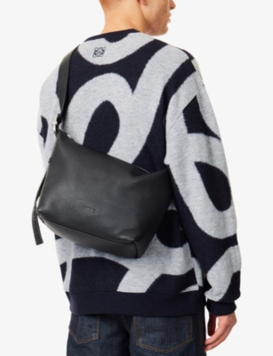 Loewe Loop Full-grain Leather Messenger Bag In Black