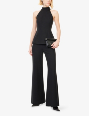 Veronica Beard Womens Black Johanne High-neck Stretch-woven Top In Black