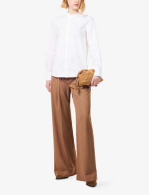 VERONICA BEARD: Bays Long-Sleeves Stretch-Cotton Blend Shirt