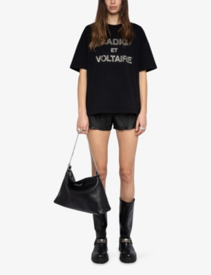 ZADIG&VOLTAIRE: Tedda Rhinestone-Embellished Cotton-Jersey T-Shirt