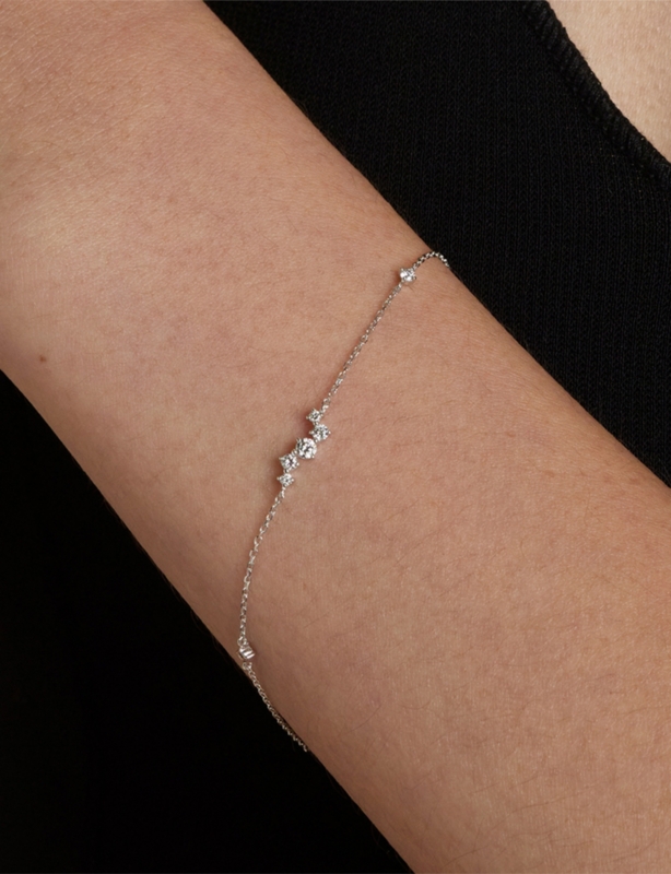 Cluster 14ct White-Gold And Lab-Grown Diamond Bracelet
