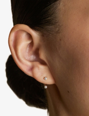 ASTRID & MIYU: Two-Stone 14ct Yellow Gold And Lab-Grown Diamond Ear Jacket