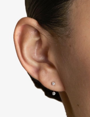 ASTRID & MIYU: Two-Stone 14ct White-Gold And Lab-Grown Diamond Ear Jacket
