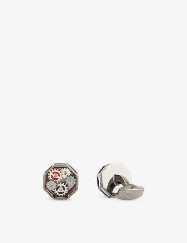 Octo Gear Cufflinks Gunmetal-Plated Metal Cufflinks