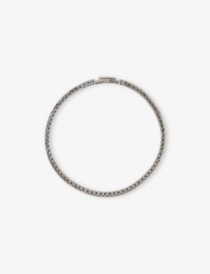 TATEOSSIAN: Quadro Tennis Black Rhodium-Plated Sterling Silver And Nano Stone Bracelet