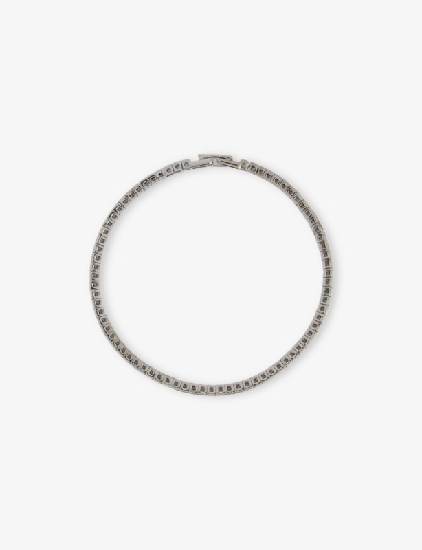 Quadro Tennis Black Rhodium-Plated Sterling Silver And Nano Stone Bracelet