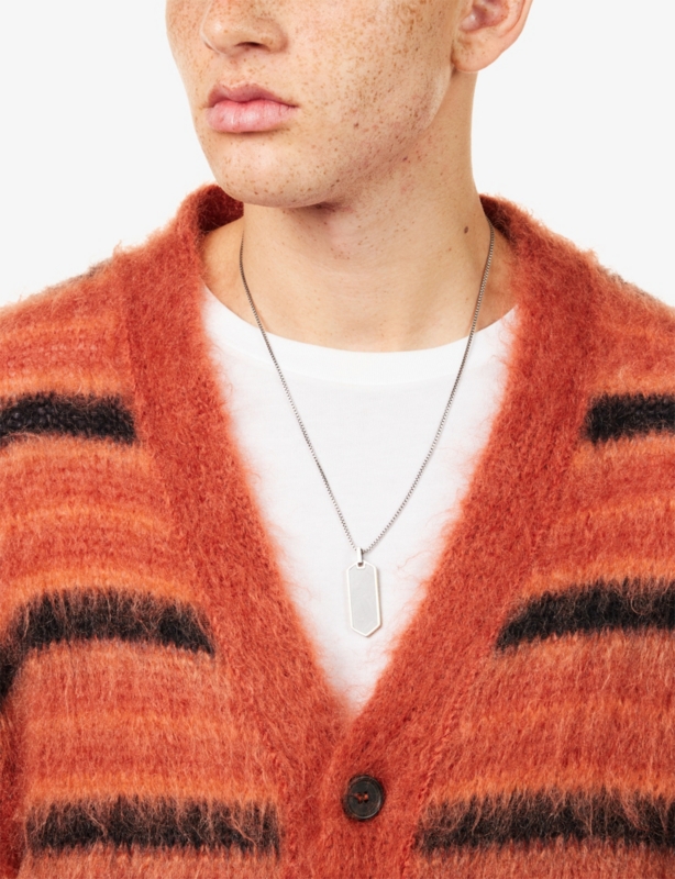 Tateossian x Automobili Lamborghini Hex Titanium And Forged Carbon Fibre Stone Necklace