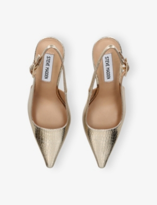 Steve Madden Womens  Delanerys Faux-leather Courts In Gold