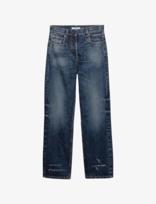 Prada Five Pocket Jeans In Washed Denim In Blue
