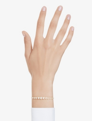 Swarovski Womens Crystal Imber Round 18ct Yellow-gold Plated And Zirconia Bracelet In Transparent