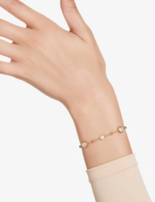 Swarovski Womens White Imber 18ct Yellow-gold Plated And Zirconia Bracelet In White