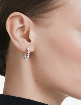 SWAROVSKI: Matrix Pearl Rhodium-Plated And Zirconia Hoops Earrings