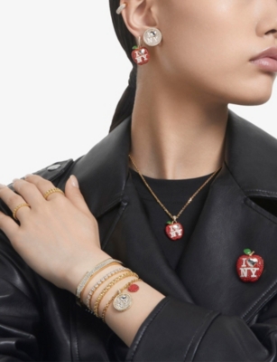 Swarovski Womens  Matrix Tennis 18ct Yellow-gold Plated And Zirconia Bracelet In White