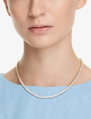 SWAROVSKI: Matrix Tennis 18ct Yellow-Gold Plated And Crystal Necklace