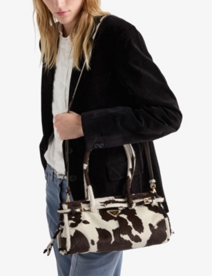 Prada Bonnie Medium Printed Leather Handbag In Multi