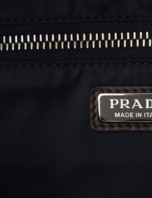 Prada Speedrock Re-nylon Shell Pouch In Blue