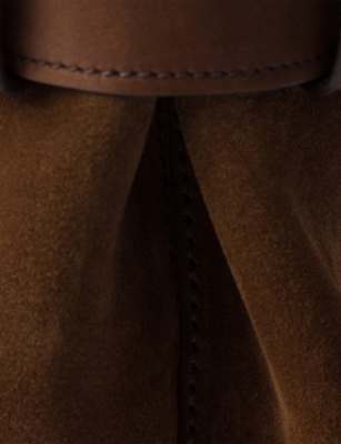 PRADA: Buckle Medium Suede Tote Bag