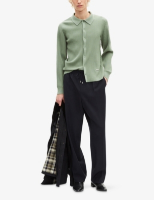 THE KOOPLES: Collared Button-Down Stretch Wool-Blend Jumper