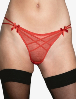 Agent Provocateur Womens Red Nicki Tulle Thong Xl In Red