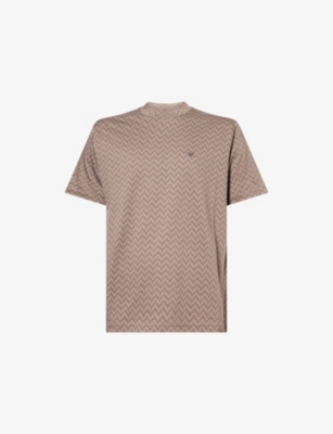 Mens Emporio Armani Icon Chevron-Print Cotton-Jersey T-Shirt