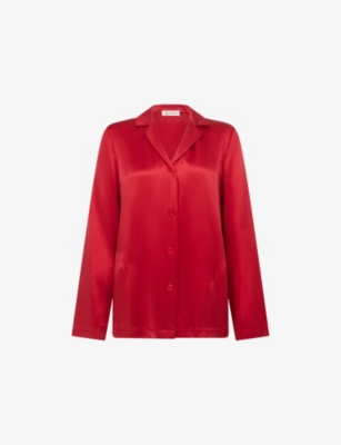 Agent Provocateur Womens Red Cecily Relaxed-fit Silk Pyjama Set In Red
