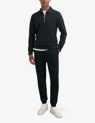 REISS: Prince Half-Zip Stretch-Jersey Polo