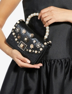 DUNE: Blooms Beaded Woven Top-Handle Bag