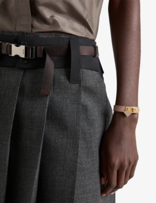 PRADA: Saffiano Leather Bracelet