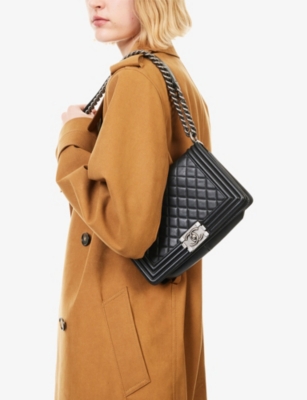 RESELFRIDGES: Pre-Loved Chanel Boy Flap Leather Shoulder Bag