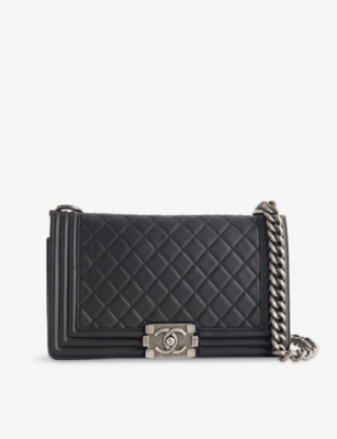 RESELFRIDGES: Pre-Loved Chanel Boy Flap Leather Shoulder Bag