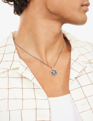 Serge Denimes Mens  St George Sterling-silver Pendant Necklace In Metallic