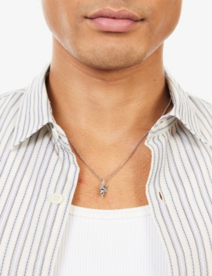 Serge Denimes Mens  Cherub Sterling-silver Pendant Necklace In Metallic