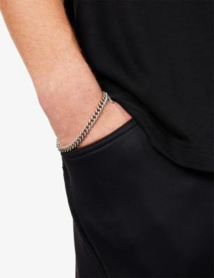 Serge Denimes Mens T-bar Charm Sterling Silver Bracelet In Metallic