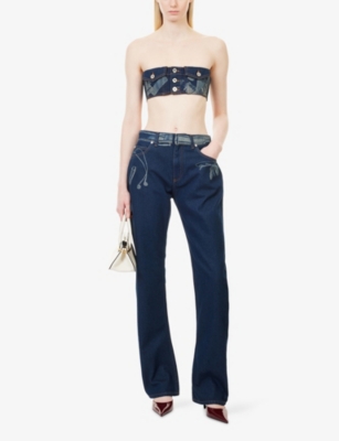 JEAN PAUL GAULTIER: Trompe Straight-Leg Denim Jeans