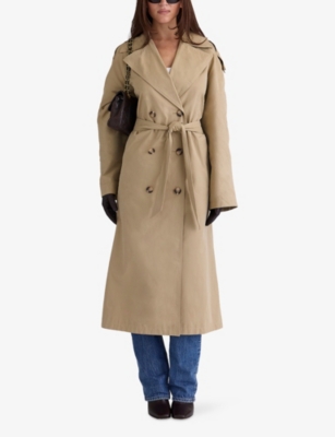 HOUSE OF CB: Marais Belted-Waist Cotton-Blend Trench Coat