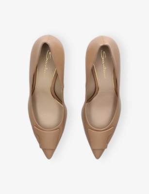 Santoni Womens Mid Brown Sibille Leather Courts Eur 38/5 Uk In Brown