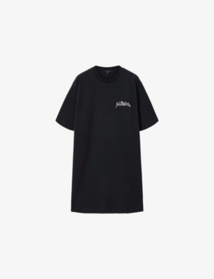 Allsaints: Descent Branded-Embroidered Cotton-Jersey T-Shirt Dress