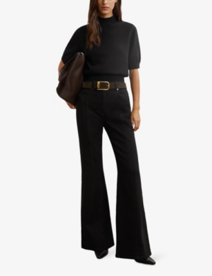 REISS: Aria Funnel-Neck Cotton and Wool-Blend Jumper