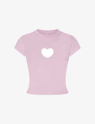 Skims: Worn-In Heart Baby Cotton-Jersey T-Shirt