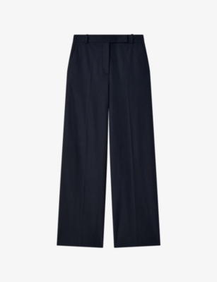 Womens Joseph Wide-Leg Tailored Stretch-Woven Trousers