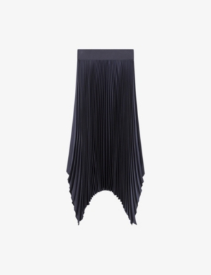 JOSEPH: Ade Pleated Woven Plissé Midi Skirt